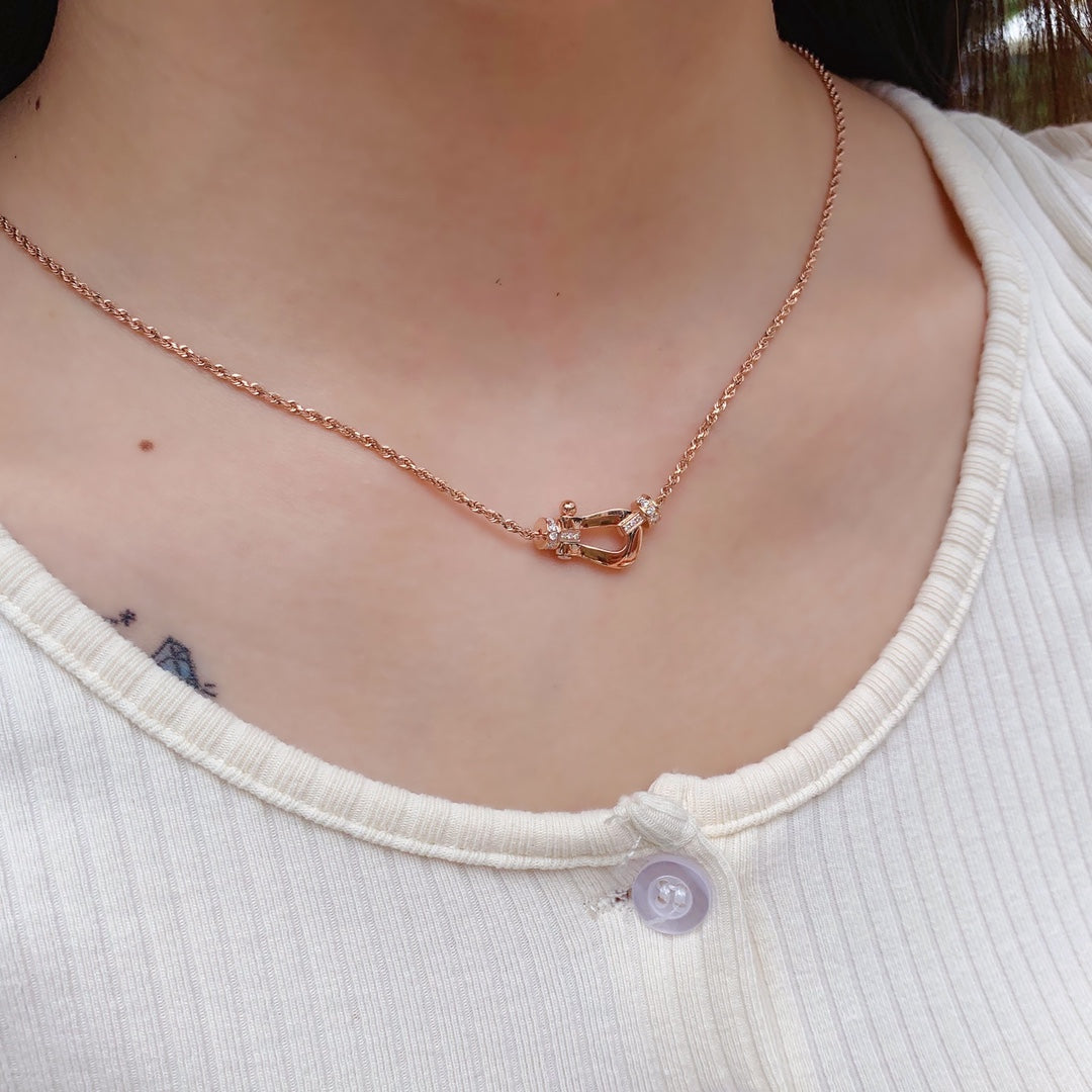 [Glitter Jewelry]FORCE 10 PINK GOLD DIAMOND NECKLACE