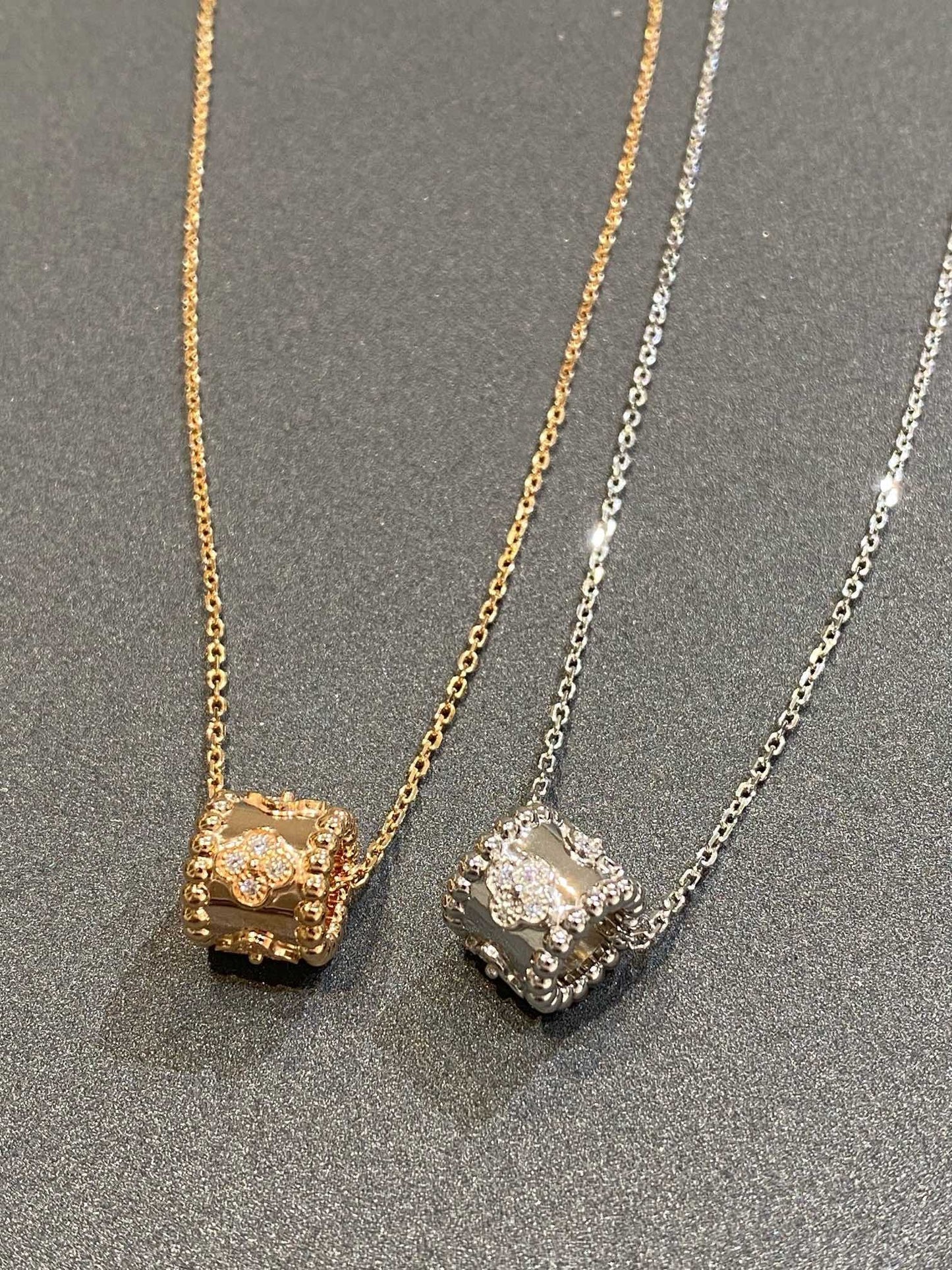 [Glitter Jewelry]PERLEE PEDANT SIVLER DIAMOND NECKLACE