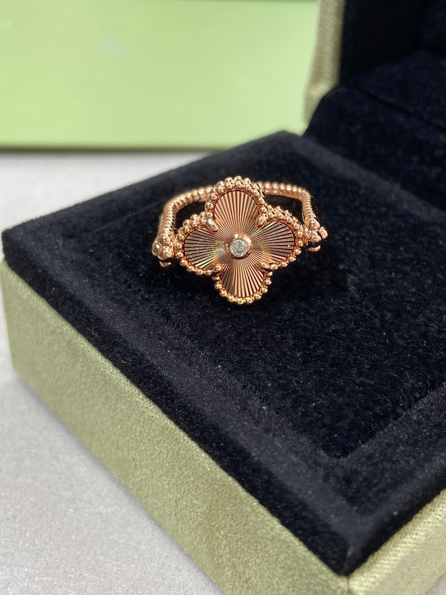 [Glitter Jewelry]CLOVER RIVERSIBLE ROSE GOLD RING