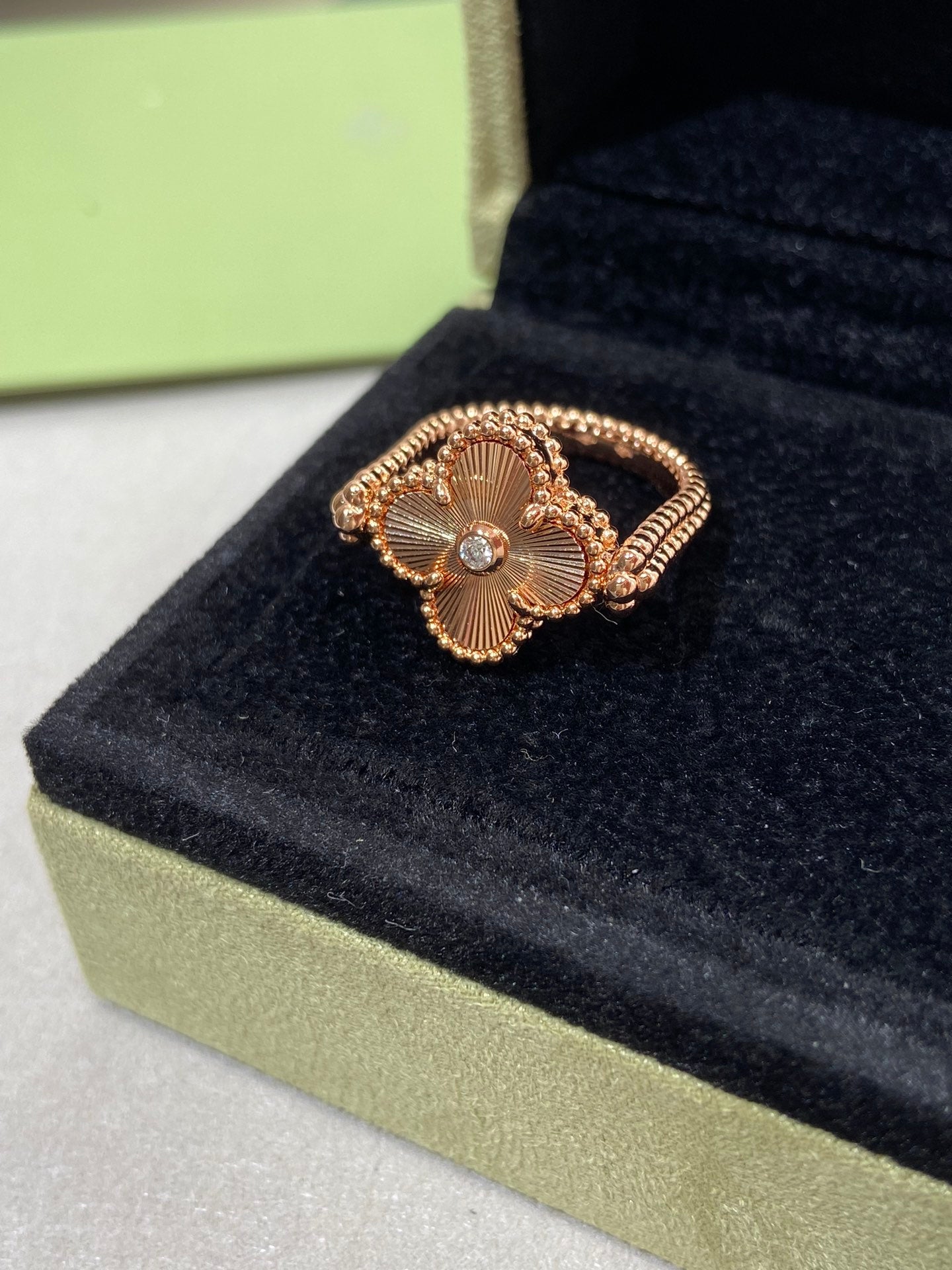 [Glitter Jewelry]CLOVER RIVERSIBLE ROSE GOLD RING