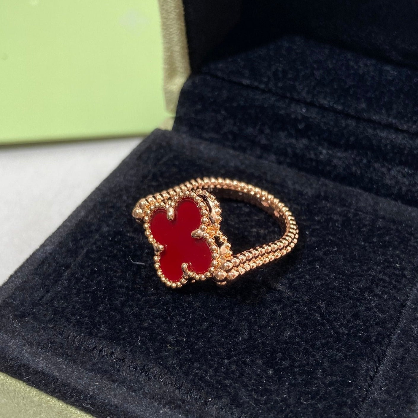 [Glitter Jewelry]CLOVER RIVERSIBLE ROSE GOLD RING