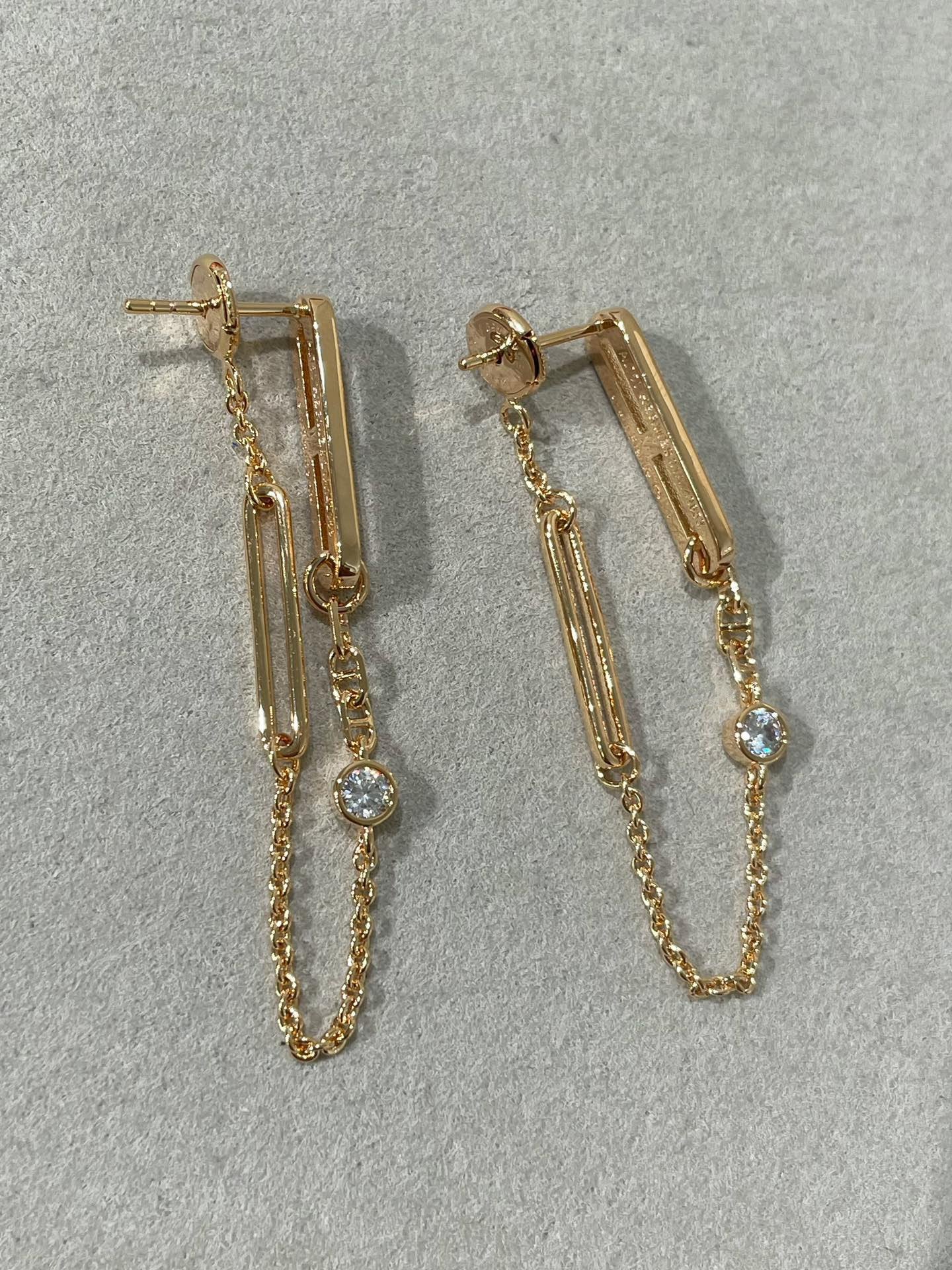 [Glitter Jewelry]CHAINE CHAOS DIAMOND DROP EARRINGS