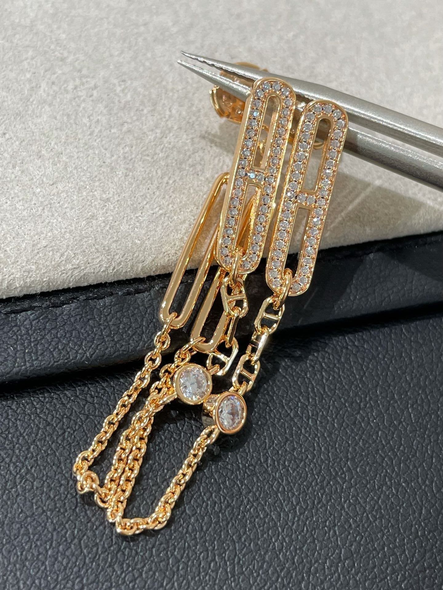 [Glitter Jewelry]CHAINE CHAOS DIAMOND DROP EARRINGS