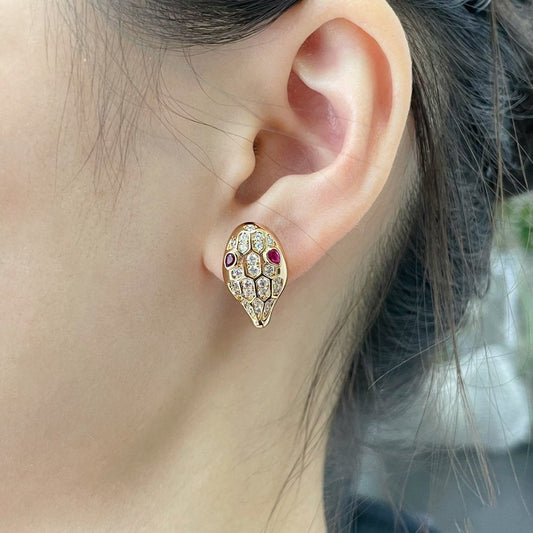 [Glitter Jewelry]SERPENT DIAMOND STUD EARRINGS