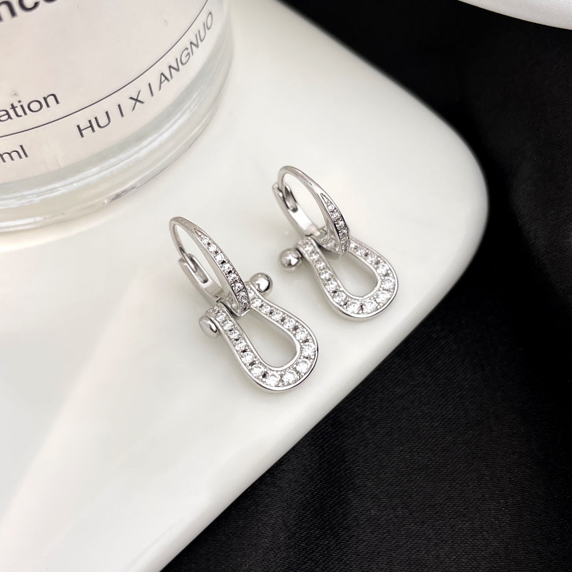 [Glitter Jewelry]FORCE 10 FULL DIAMOND DROP EARRINGS MEDIUM MODEL