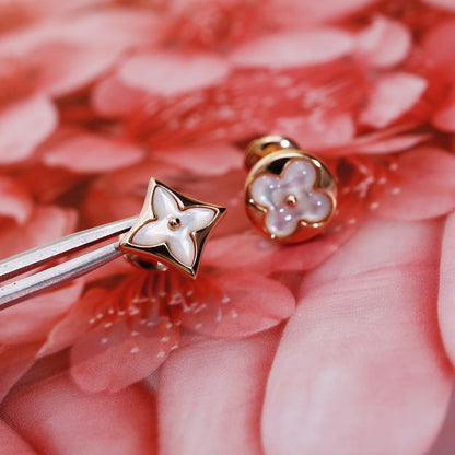 [Glitter Jewelry]STAR AND SUN PINK GOLD MOP STUD EARRINGS