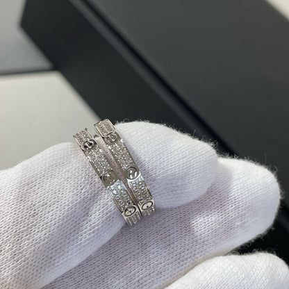 [Glitter Jewelry]LOVE DIAMOND SILVER HOOP EARRINGS