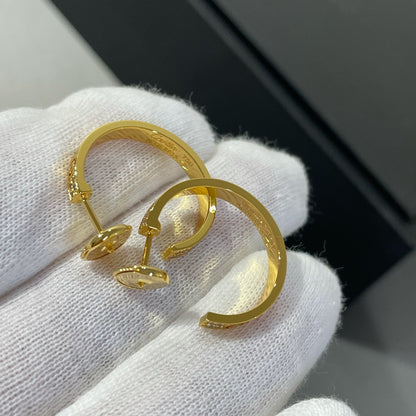 [Glitter Jewelry]LOVE DIAMOND GOLD HOOP EARRINGS