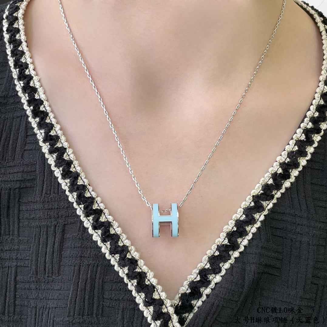 [Glitter Jewelry]POP H SKY BLUE NECKLACE