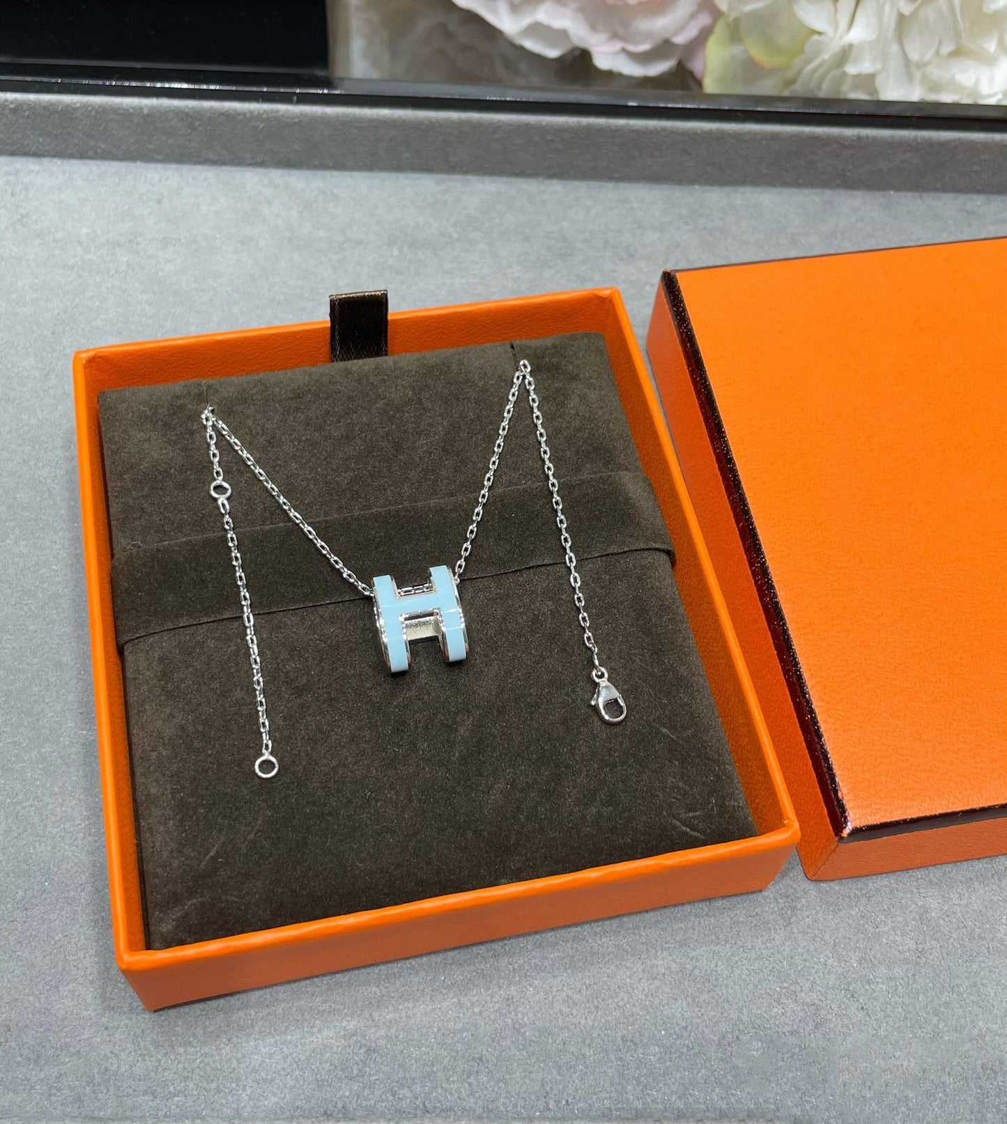 [Glitter Jewelry]POP H SKY BLUE NECKLACE