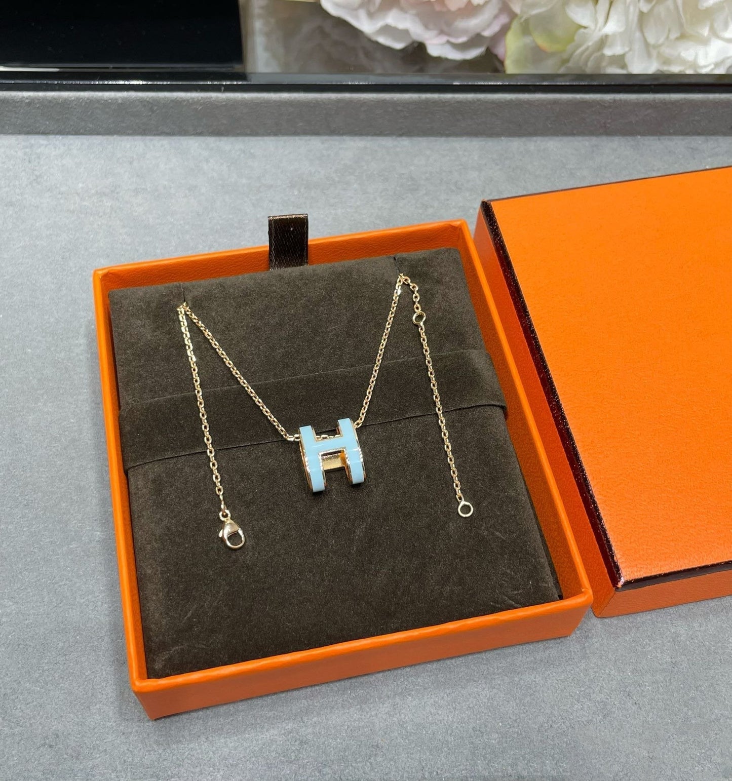 [Glitter Jewelry]POP H SKY BLUE NECKLACE