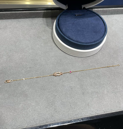 [Glitter Jewelry]FORCE 10 DIAMOND CHAIN LINK PINK GOLD BRACELET