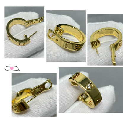 [Glitter Jewelry]LOVE 5.5MM 1 DIAMOND EARRINGS