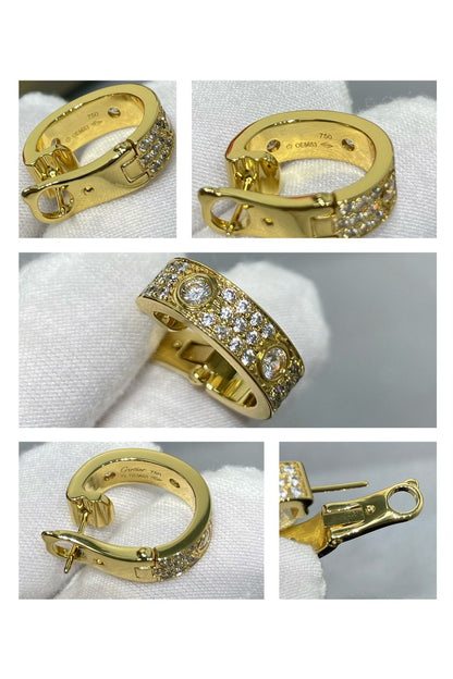 [Glitter Jewelry]LOVE 5.5MM DIAMOND PAVED EARRINGS