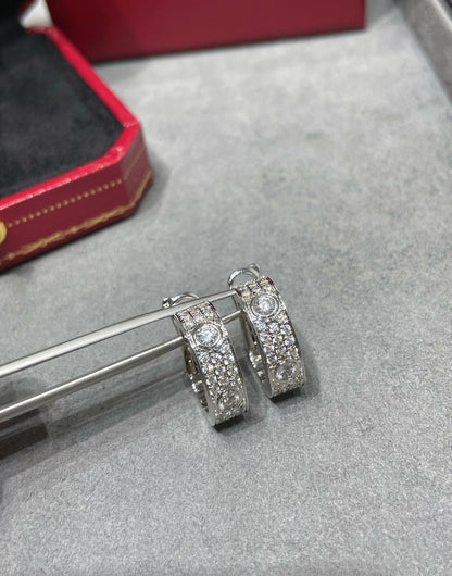 [Glitter Jewelry]LOVE 5.5MM DIAMOND PAVED EARRINGS