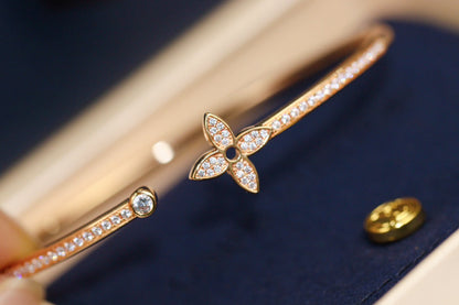 [Glitter Jewelry]IDYLLE PINK GOLD OPEN BRACELET DIAMOND PAVED