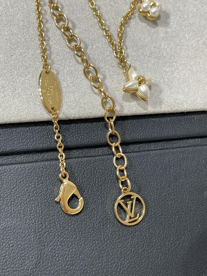 [Glitter Jewelry]FLOWERGRAM GOLD MOP DOUBLE ROW NECKLACE