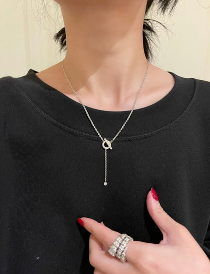 [Glitter Jewelry]FINESSE SILVER DIAMOND NECKLACE