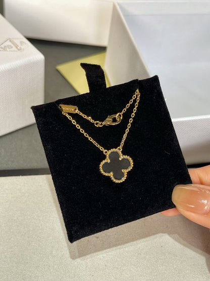 [Glitter Jewelry]CLOVER ROCK CRYSTAL ROSE GOLD NECKLACE