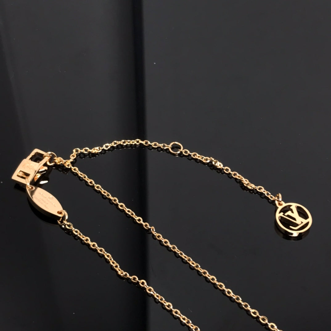 [Glitter Jewelry]COLOR BLOSSOM PINK MOP SUN GOLD NECKLACE
