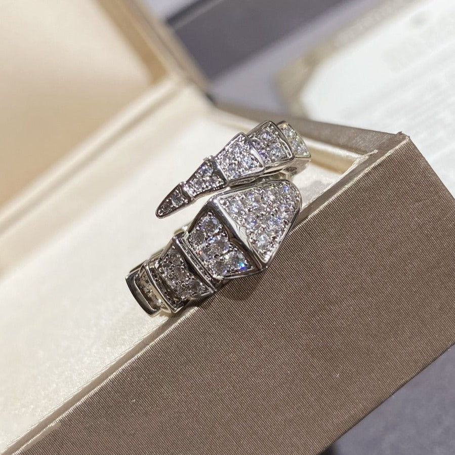 [Glitter Jewelry]SERPENTI LARGE RING SILVER DIAMOND PAVED