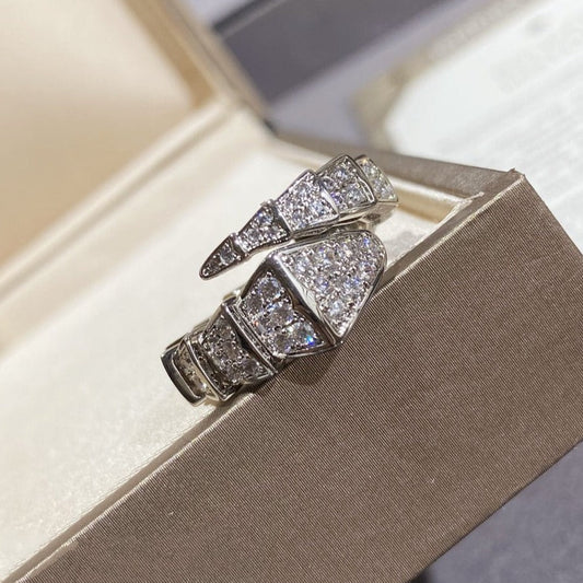 [Glitter Jewelry]SERPENTI LARGE RING SILVER DIAMOND PAVED