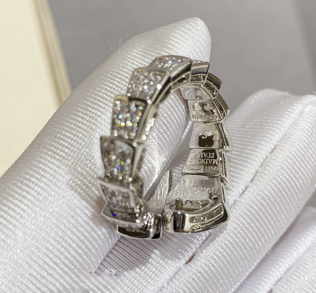 [Glitter Jewelry]SERPENTI LARGE RING SILVER DIAMOND PAVED