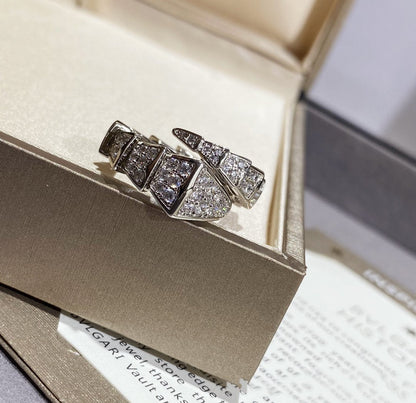 [Glitter Jewelry]SERPENTI LARGE RING SILVER DIAMOND PAVED