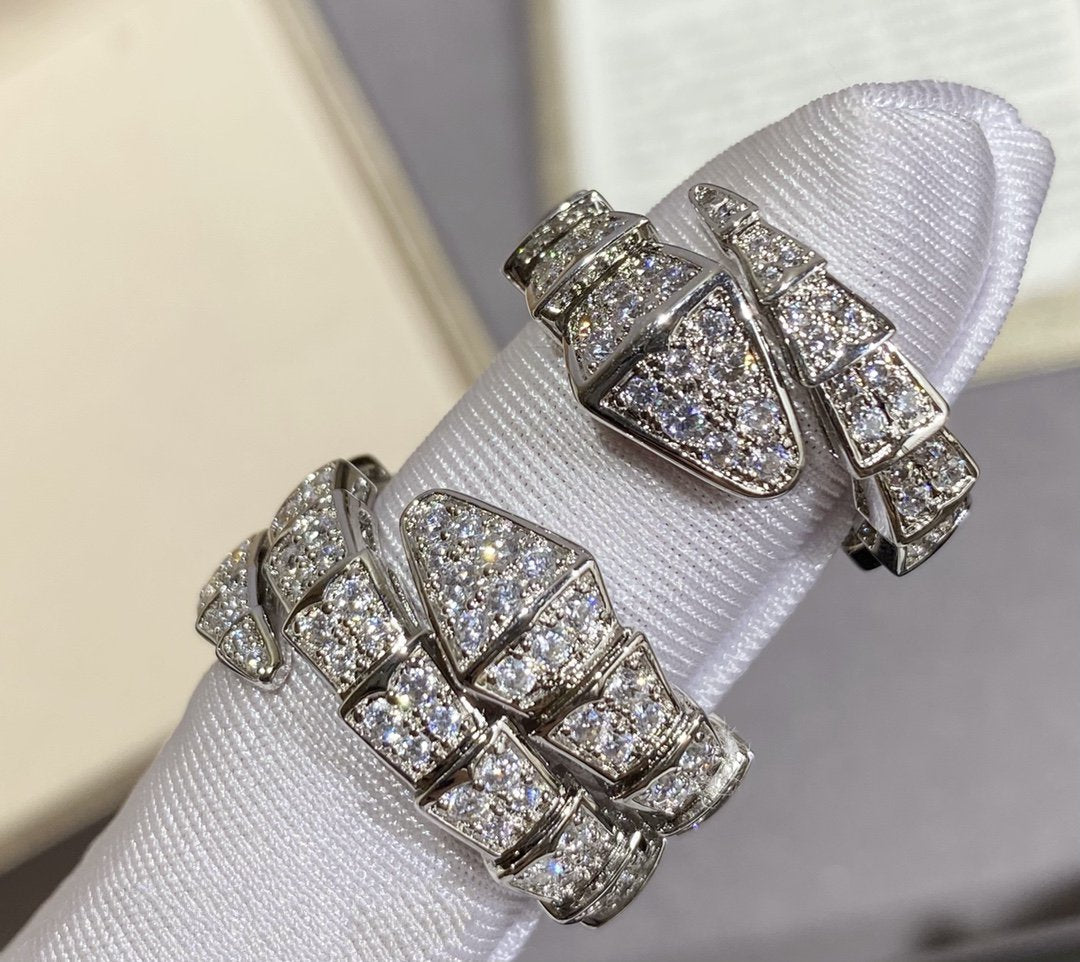 [Glitter Jewelry]SERPENTI LARGE RING SILVER DIAMOND PAVED
