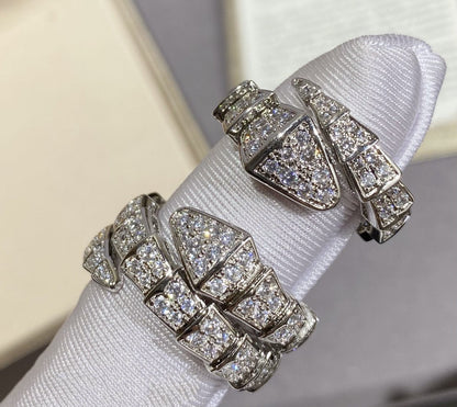[Glitter Jewelry]SERPENTI LARGE RING SILVER DIAMOND PAVED