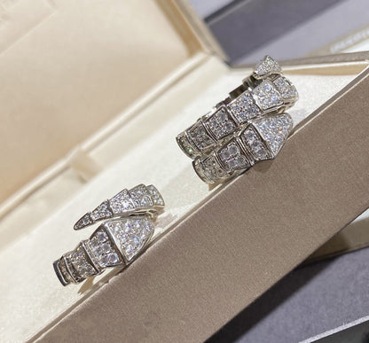 [Glitter Jewelry]SERPENTI LARGE RING SILVER DIAMOND PAVED