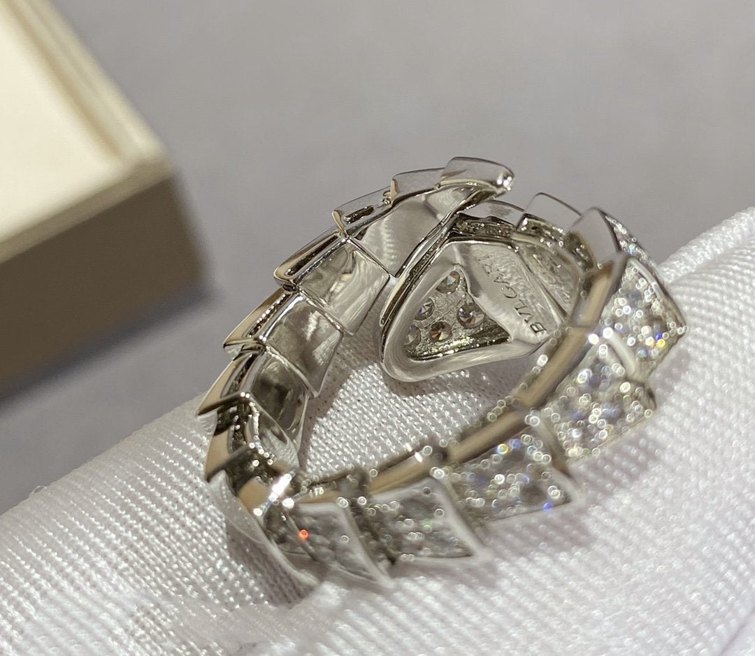 [Glitter Jewelry]SERPENTI LARGE RING SILVER DIAMOND PAVED