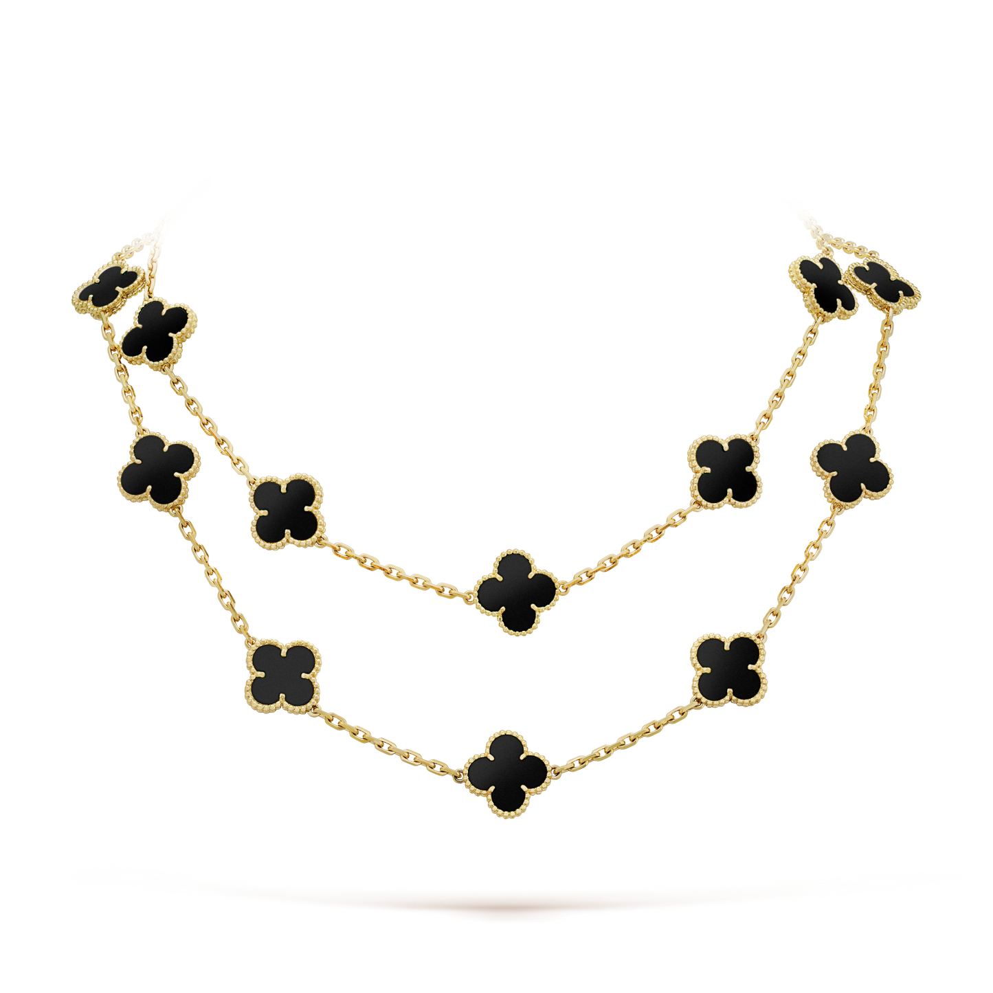 [Glitter Jewelry]CLOVER 20 MOTIFS ONYX NECKLACE