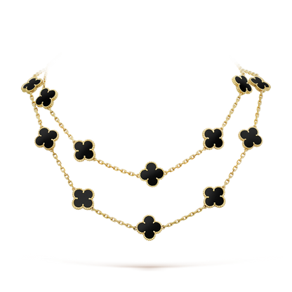 [Glitter Jewelry]CLOVER 20 MOTIFS ONYX NECKLACE