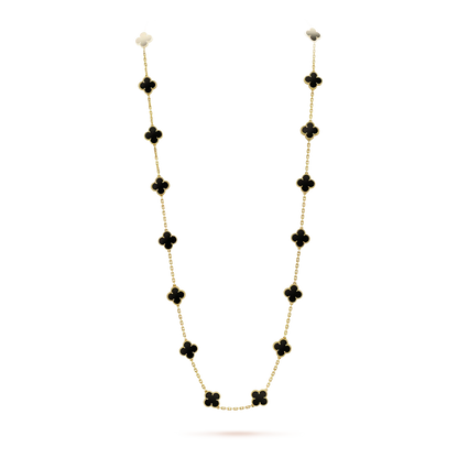 [Glitter Jewelry]CLOVER 20 MOTIFS ONYX NECKLACE