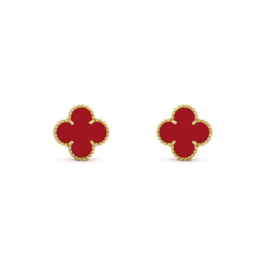 [Glitter Jewelry]CLOVER MINI 9.5MM CARNELIAN EARRINGS