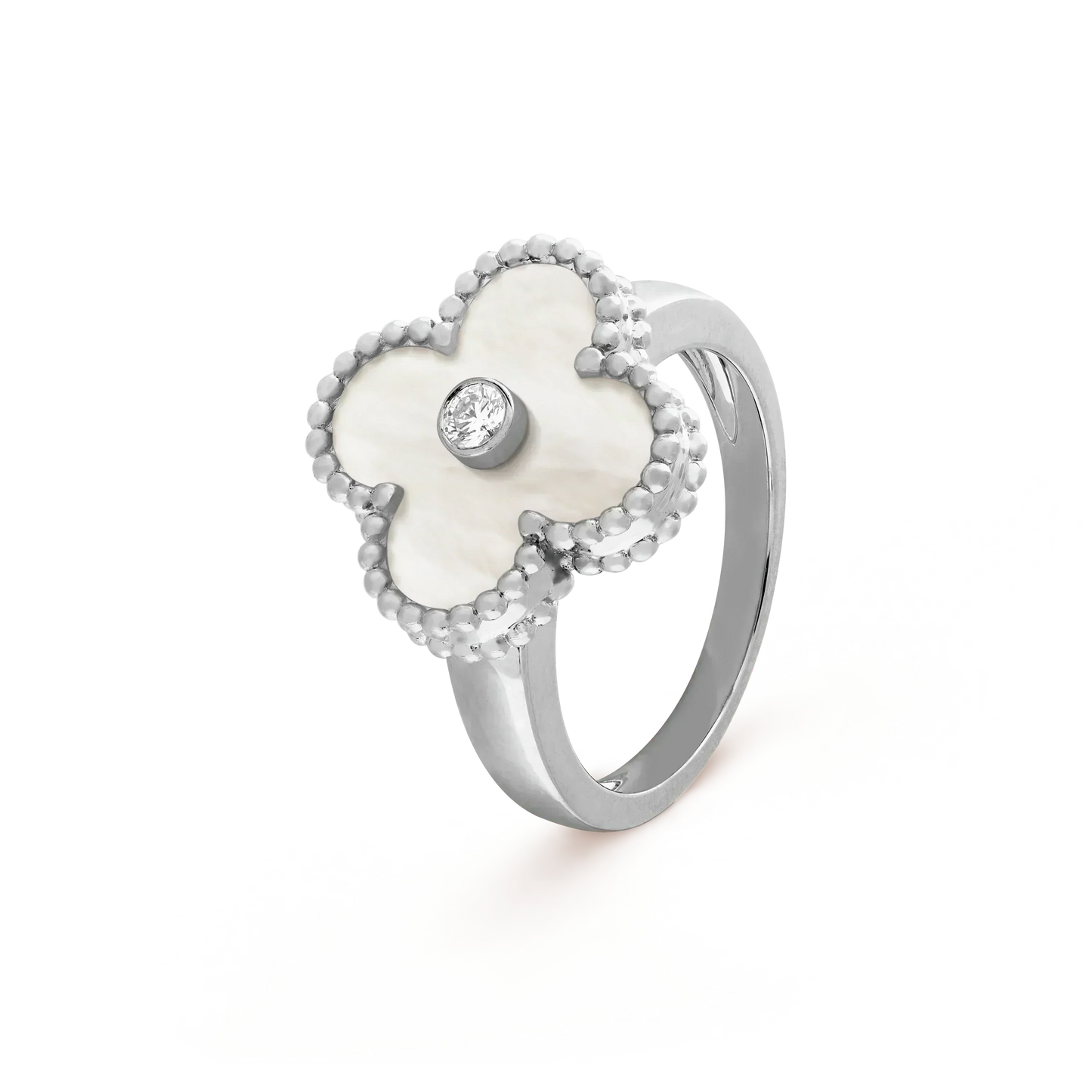 [Glitter Jewelry]CLOVER SILVER MOP DIAMOND RING