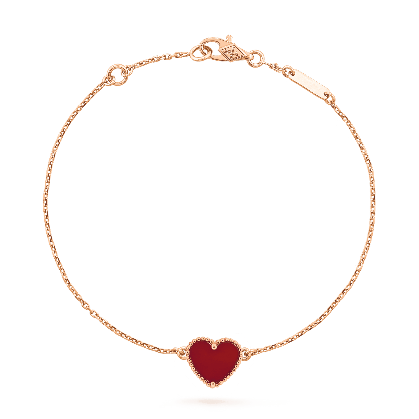 [Glitter Jewelry]HEART CARNELIAN PINK GOLD BRACELET