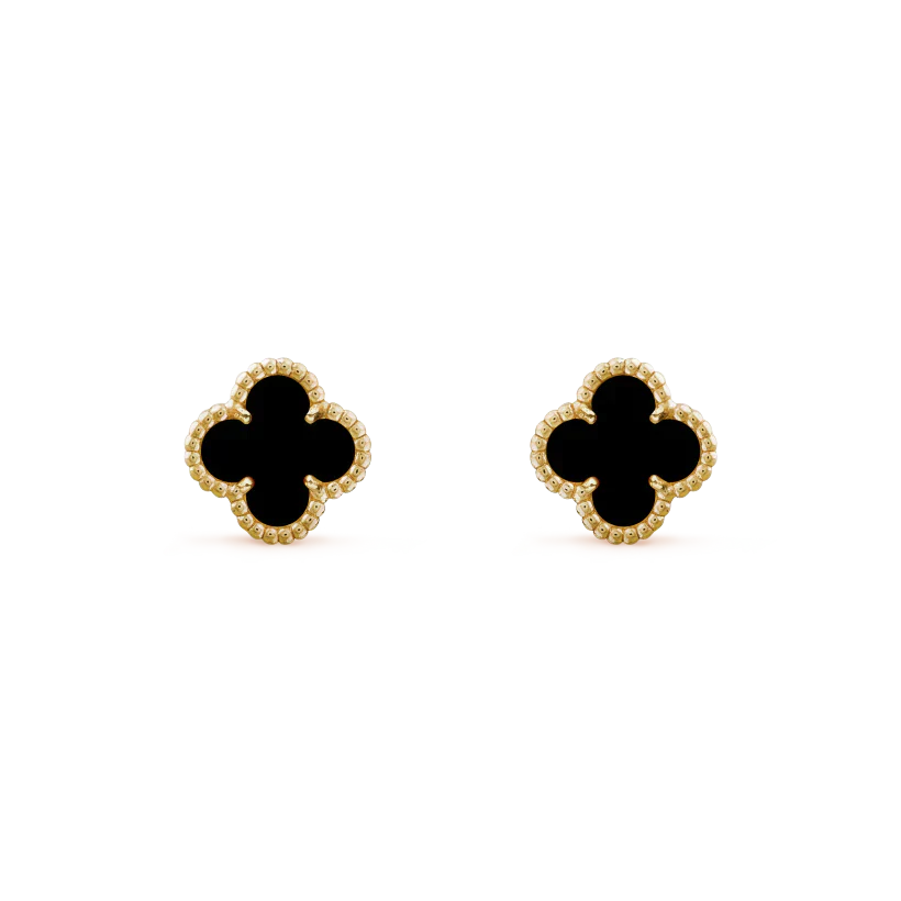 [Glitter Jewelry]CLOVER MINI 9.5MM BLACK MOP EARRINGS