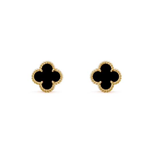 [Glitter Jewelry]CLOVER MINI 9.5MM BLACK MOP EARRINGS