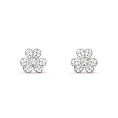 [Glitter Jewelry]CLOVER COMOS DIAMOND EARRINGS SILVER
