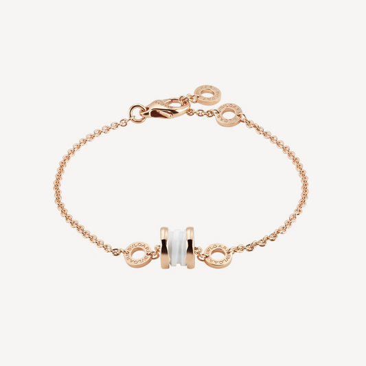 [Glitter Jewelry]ZERO 1 SOFT PINK GOLD AND WHITE CERAMIC BRACELET