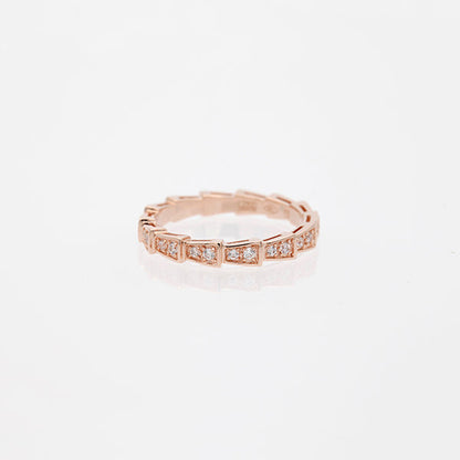 [Glitter Jewelry]SERPENTI RING PINK GOLD DIAMOND PAVED 3MM