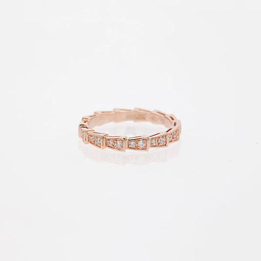 [Glitter Jewelry]SERPENTI RING PINK GOLD DIAMOND PAVED 3MM