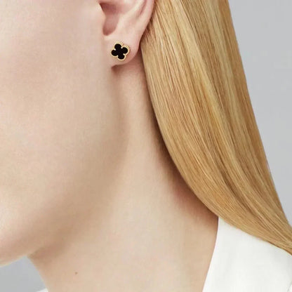[Glitter Jewelry]CLOVER MINI 9.5MM BLACK MOP EARRINGS