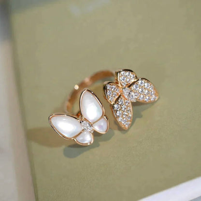 [Glitter Jewelry]TWIN BUTTERFLY DIAMOND MOP RING
