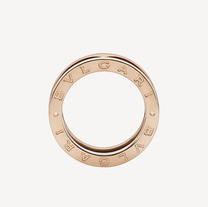 [Glitter Jewelry]ZERO 1 TWO-BAND LOOPS AND BLACK CERAMIC PINK GOLD RING