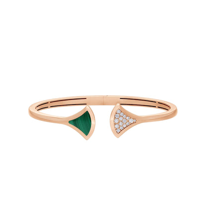 [Glitter Jewelry]DREAM BRACELET OPEN MALACHITE PINK GOLD