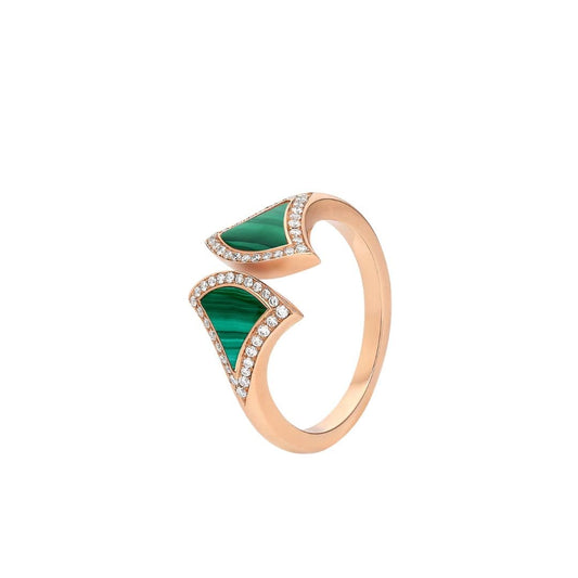[Glitter Jewelry]DREAM MALACHITE DIAMOND OPEN RING