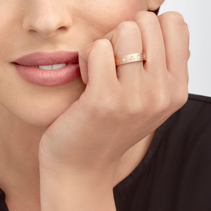 [Glitter Jewelry]ZERO 1 ESSENTIAL PINK GOLD BAND WITH DIAMONDS RING